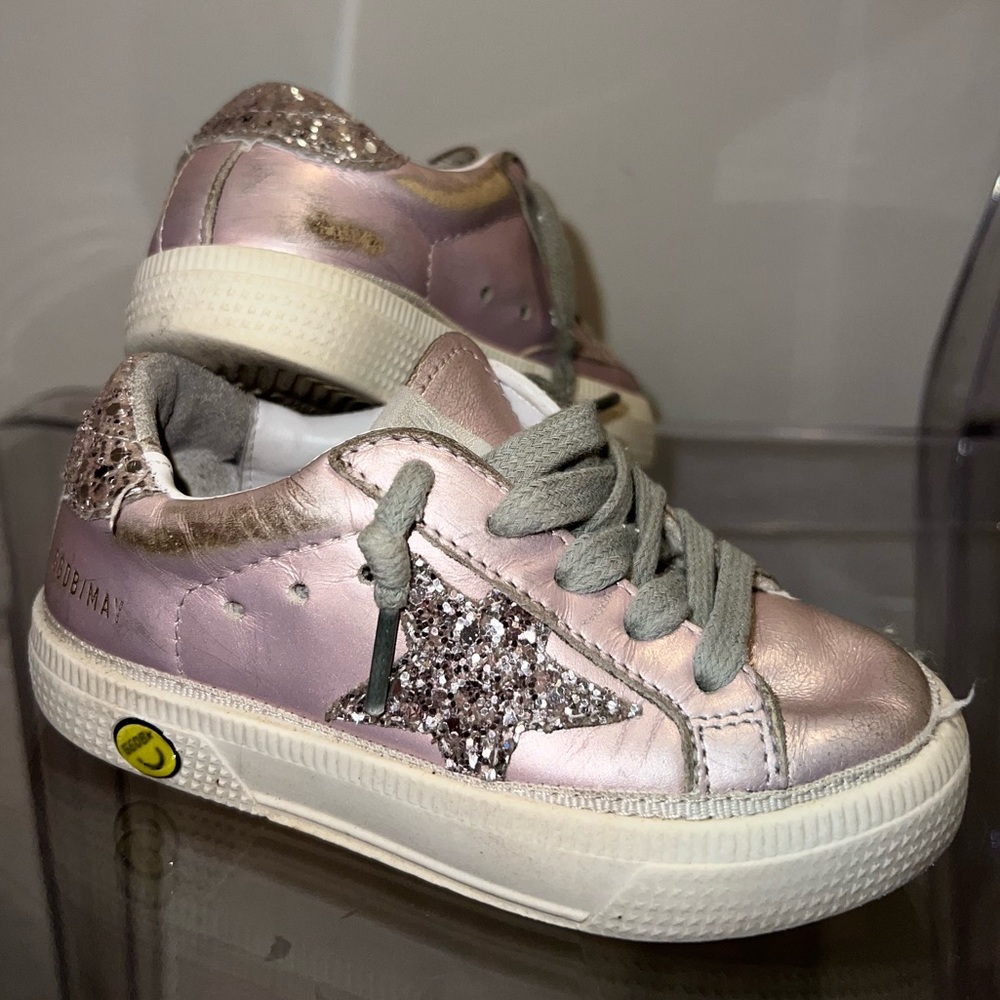 Golden Goose Super-Star Metallic Sneakers, Toddler / Baby Size Euro 23 / US 7